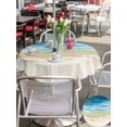 thumbnail image 5 of Outdoor Tablecloth with Umbrella Hole for Patio/Picnic/Party/Camping, Blue Summer Beach Coastal Waterproof Table Cloth Round Cover Washable, Nautical Beige Seaside (Dia 60"), 5 of 8