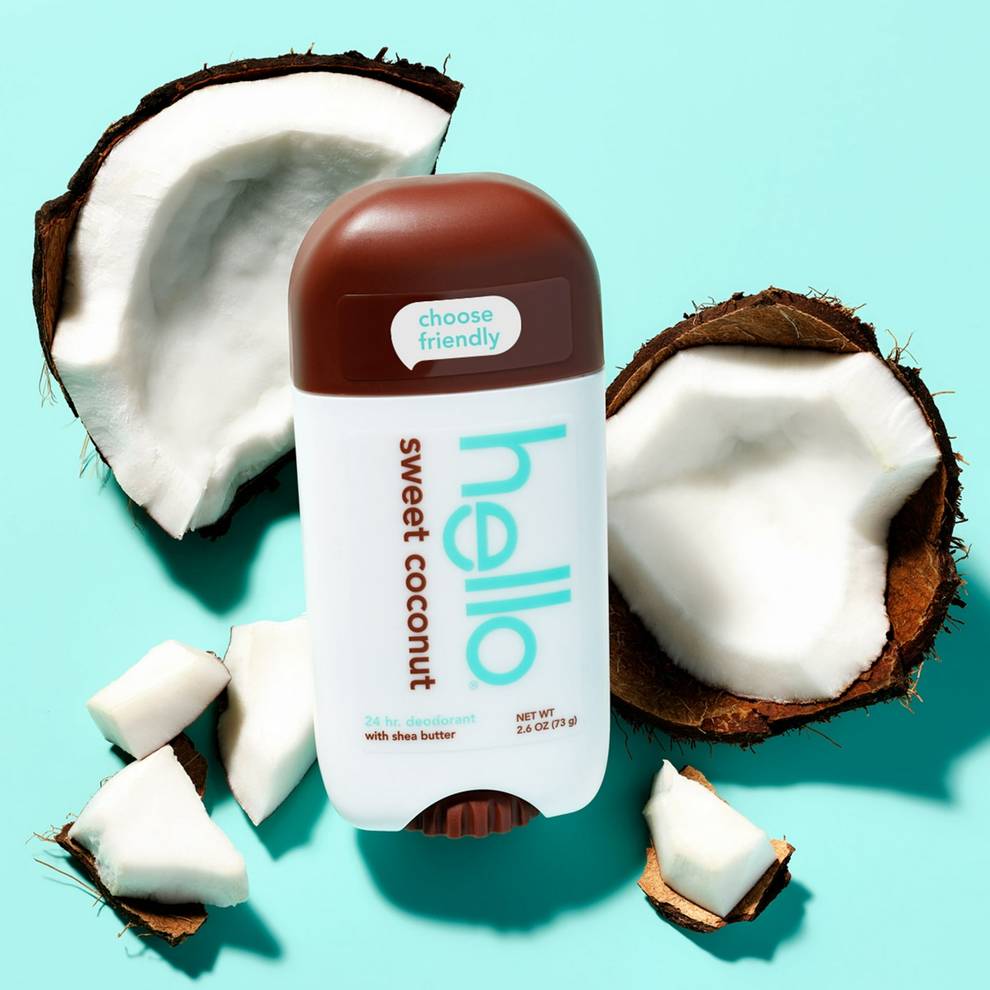 Hello Deodorant with Shea Butter, Sweet Coconut, 2.6 oz, 2 pack