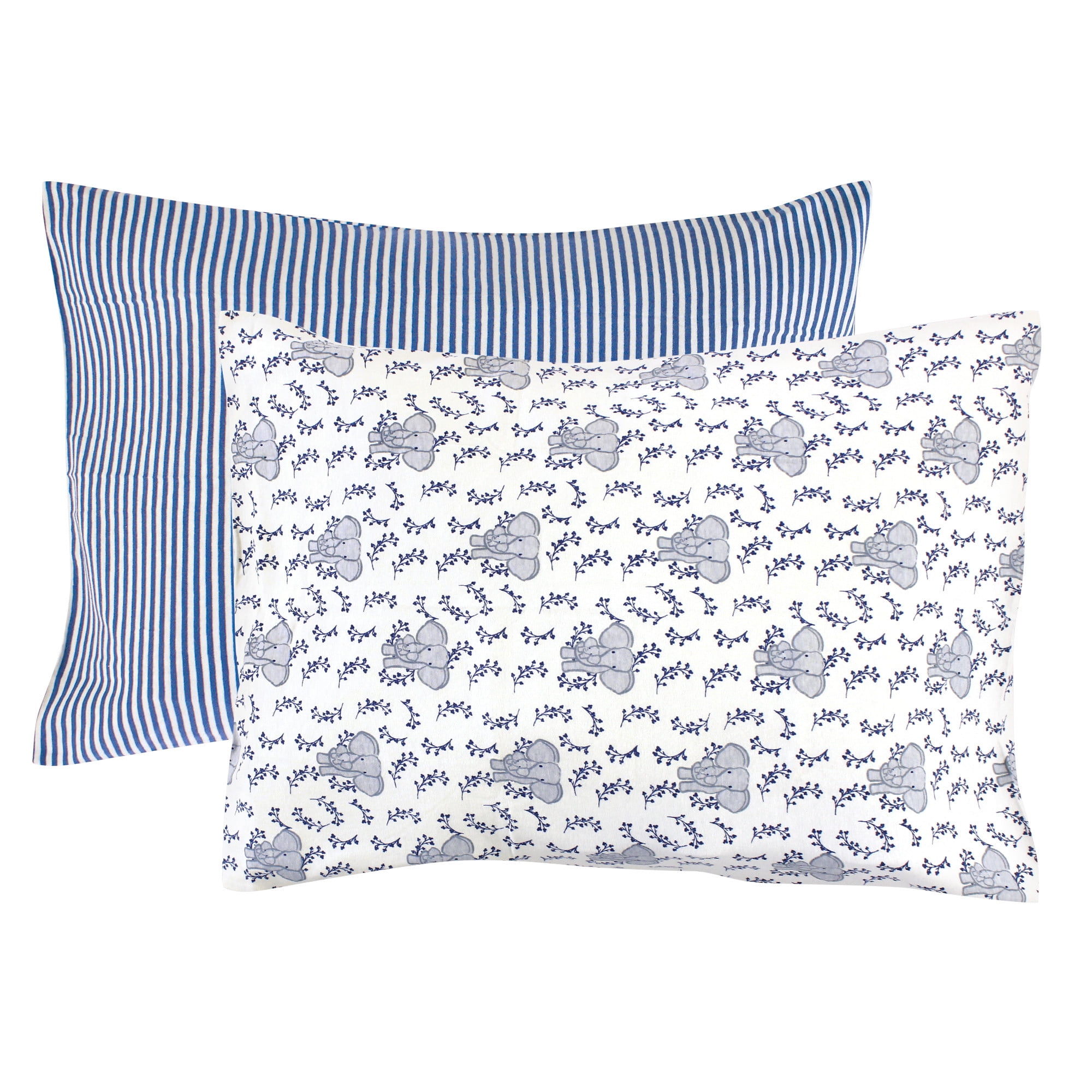 Blue Soft and Breathable Travel Pillow Cases with Envelope Closure for Boys and Girls H HOUSEHOLD Organic Cotton Jersey Knit Toddler Pillowcases 13 x 18 2 Pack