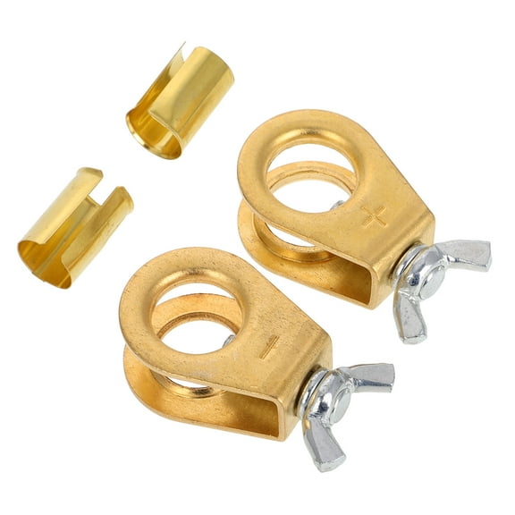 WASHWEPE Battery Terminal Connector Golden Copper 1 Pair 2.1Inx1.2Inx0.7In