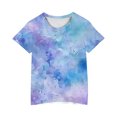 thumbnail image 4 of Zpanxa T-Shirts pour Filles Imprimé Stylé Col Rond Manches Courtes Été Décontracté Haut en Coton 7-8 Ans, 4 of 4