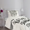 thumbnail image 5 of Ambesonne Xo Quilted Bedspread Set 2 Pcs, Mermaid Kiss Starfish Words, Twin Size, Black and White, 5 of 6