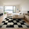 thumbnail image 3 of ODIKA 9'x12' Washable Area Rug Low Pile, Flatwoven, Checkered Tone Gradient Checkerboard Repeating Motif Entry Music for Great Room, Indoor Concept, Large Living, 3 of 7