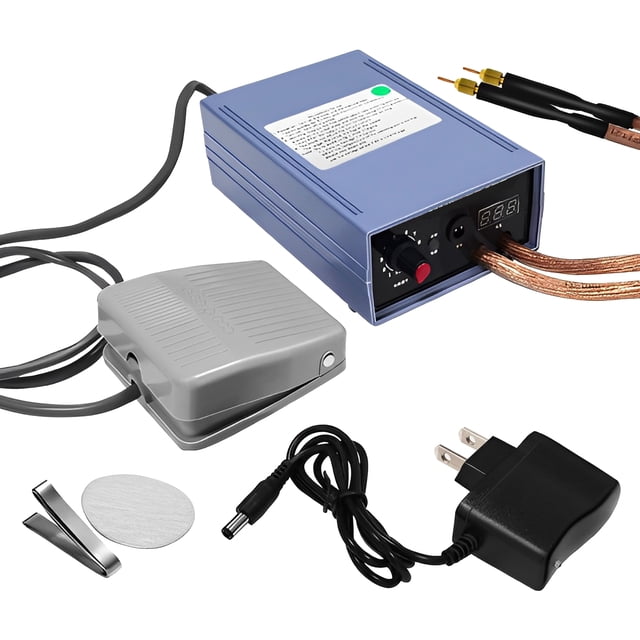 Kit de soldador por puntos de batería Mini máquina de soldadura por puntos portátil para batería 18650 Soldador por puntos ajustable portátil con pedal Máquina de soldadura por puntos recargable Bolíg