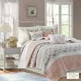 thumbnail image 2 of Madison Park 6 Piece Cotton Quilt Set with Throw Pillows in Blush King/Cal King, 2 of 5