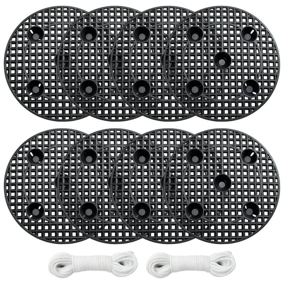 8 PCS Plant Pot Root Control Tray Set,Plastic Aeration Discs with 2 Cotton Watering Wicks,12 In Diameter