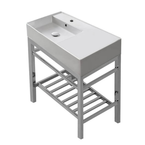 Nameeks Scarabeo 5115-Con2-One Hole Teorema 2 31-7/8" Rectangular Ceramic Console Bathroom