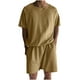 thumbnail image 1 of Conjunto de Pantalones Cortos Deportivos para Hombres, Cuello Redondo de Manga Corta de Moda para el Desgaste Casual Y de Playa, Traje de Poliéster Suave, 1 of 9