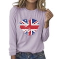 thumbnail image 2 of Craaazy Women's Casual Fashions Printed Color Long Sleeve Blouse Round Neck T-Shirts Gifts For Women, 2 of 3