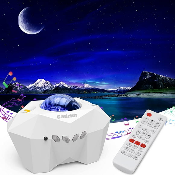 ATTOE Projecteur de Lumière Étoilée Aurore avec Lune, Projection Étoilée Laser LED avec Haut-Parleur Bluetooth Intégré et Télécommande Lampe de Nuit Multicolore pour Chambre, Cinéma Maison, Salle de Jeux et Ambiance d'Ambiance