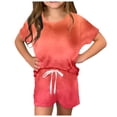 thumbnail image 2 of LUOGENLI Girl Summer Outfits Size 6X-7 Summer Girls Summer T Shirt and Shorts Set with Side Pockets Shorts Set Girls Music Lover Shirt and Shirts Set 9-10 Years, 2 of 6