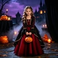 thumbnail image 6 of Girls Halloween Clothes Elegant Medieval Dress,Kids Halloween Party Gown Outfit, 6 of 6