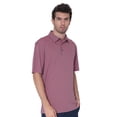 thumbnail image 3 of AVA Athletica Men's Polo Collar Moisture-Wick Active Wear Fine Striped T-Shirt; Rose; MD, 3 of 6