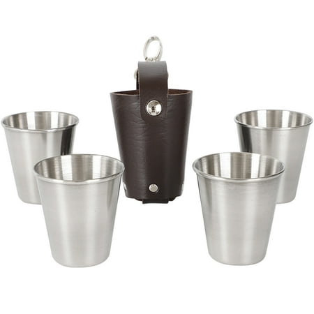 

1 Set Camping Metal Cups Stainless Steel Small Wine Cups Portable Drink Cups