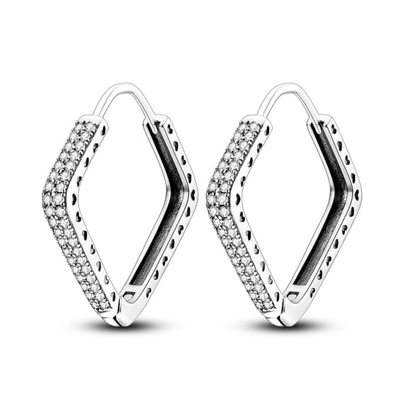NARMO Original Women Love Square 925 Sterling Silver Hoop Earrings AAA CZ Jewelry Birthday Gift