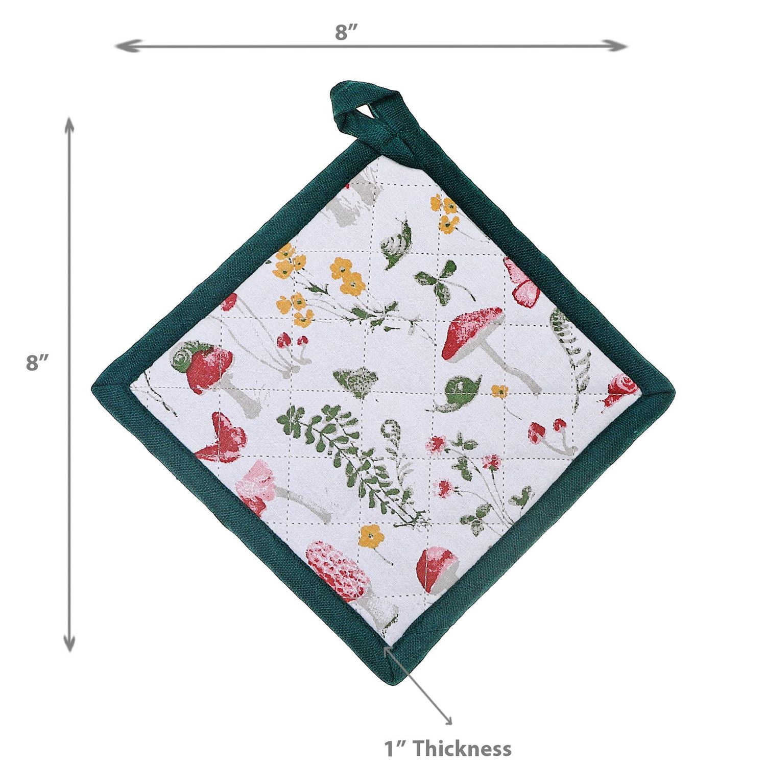 Cotton Pot Holder Mushroom - Set of 2