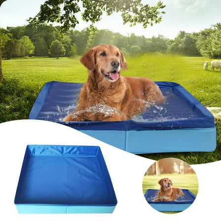 Foldable Dog Paddling Pool, Square Dog Paddling Pool, Foldable Dog Swimming Pool, Indoor And Outdoor Pet Bath, Dimensions 50 X 50 X 10 Cm.