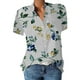 thumbnail image 1 of Camisas de verano para mujer, camisetas de manga corta con cuello en V para mujer con botones y estampado de flores OAVQHLG3B Store  lin121212, 1 of 3