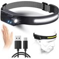 thumbnail image 1 of Linterna frontal LED recargable por USB, superbrillante, 600 lúmenes, 8 horas, 1 of 5