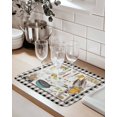 thumbnail image 2 of Dish Drying Mat for Kitchen Counter Cooking Kitchenware Gnome Drying Pad Absorbent Drying Mats for Countertops Sinks Draining Racks Kitchen Tool Black Plaid Drainer Kitchen Accessories 18x24 Inch, 2 of 7