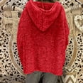 thumbnail image 2 of Pxiakgy Long Sleeves Size Solid Tops Color Hood Large Sweater Fashion Women Loose Sweater Red L, 2 of 8