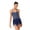 Navy Blue, variant on Women Tassel Leotard Halter Sleeveless Backless Fringe Latin Dance Dress Short Jumpsuit White S