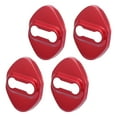 thumbnail image 1 of 4 Piezas Para Coche Puerta Cerradura Pestillos Cubierta Protector Rojo Inoxidable Acero, 1 of 1