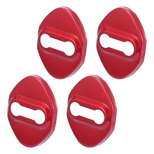 4 Piezas Para Coche Puerta Cerradura Pestillos Cubierta Protector Rojo Inoxidable Acero