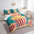 thumbnail image 3 of Feelyou Cartoon Movie Popcorn Bedding Comforter Set 7pcs, Yummy Food Queen Bedding Sets, Teens Boys Girls Kids Reversible Queen Sheet Sets, Super Cozy Room Decor, 3 of 7