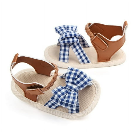 

WBQ Baby Girl Sandals Summer Crib Shoes Bowknot Soft Sole Infant Girls Cute Princess Dress Flats First Walker Shoes