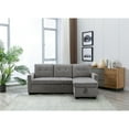 thumbnail image 3 of Reversible Sleeper Sofa, bed,Sectional Storage Sofa Bed,2 seats Corner Sofa Bed With big Storage chaise,, skin-feeling velvet fabric for Living Room Furniture Light Grey, 3 of 9