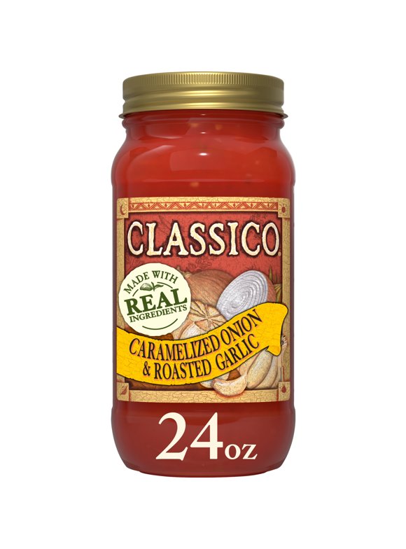 Classico Caramelized Onion & Roasted Garlic Spaghetti Pasta Sauce, 24 oz. Jar
