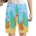 thumbnail image 2 of Summer Children's Boys' Stretch Waist Colorful Ice Cute Pattern Casual Baseball Shorts Five Pair Pants Trendy Boys Shorts Sky Blue 7-8 Years, 2 of 4
