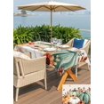 thumbnail image 4 of Outdoor Tablecloth with Umbrella Hole and Zipper, Orange Green Pumpkins Fall Rectangle Table Cloth 52x70 Inch Waterproof Tablecloth, Thanksgiving Floral Botanical Rustic Picnic Table Cover for Patio, 4 of 7