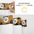 thumbnail image 5 of Brown Cat Paw Print No Hook Shower Curtain Waterproof,Bathroom Curtains with Snap in Liners and See Through Top Window,Vintage Farmhouse Country Wooden Grain Hotel Bathtub Curtains Shower 72"Wx78"L, 5 of 8
