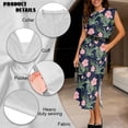 thumbnail image 7 of Uorisanigo Hibiscus Couple Matching Outfit Husban and Wife Clothing Men's Button Down Casual Hawaiian Shirt for Summer and Womens Sleeveless Dress Maxi Beach Vacation Sundress, 7 of 7