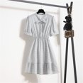 thumbnail image 2 of Robe d'Été Décontractée à Manches Courtes Col en V Imprimée Longueur Genou pour la Plage, 2 of 9