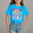 thumbnail image 2 of Happy 100 Days Of School Shirt Kids Size 10-12 T Shirts Cute Print Round Neck Short Sleeve Kid Boys Girls Tees Spring T-Shirts Casual Holiday, 2 of 3