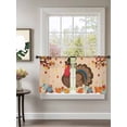 thumbnail image 2 of Thanksgiving Sheer Curtains 54 inches Long, Turkey Fall Pumpkin Maple Leaf Farmhouse Retro Light Filtering Sheer Window Curtains Rod Pocket Voile Drapes for Bedroom Living Room, 52"W x 54"L 2 Panels, 2 of 7