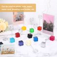 thumbnail image 5 of Unique Bargains Résine Cube Base Photo Titulaire de la Carte, 5 Pack Cercle Forme Table Support pour Parti Affichage, Ton Argent, 5 of 5