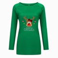 thumbnail image 4 of Puntoco Merry Christmas - Jersey de manga larga con estampado informal para mujer, manga raglán, manga larga, cuello redondo, top/camisa Puntoco Puntoco-1026, 4 of 5