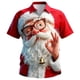 thumbnail image 2 of Blusa y camisa de manga corta con cuello vuelto para hombre, con botones y estampado navideño, informal, de manga corta y cuello vuelto., 2 of 3
