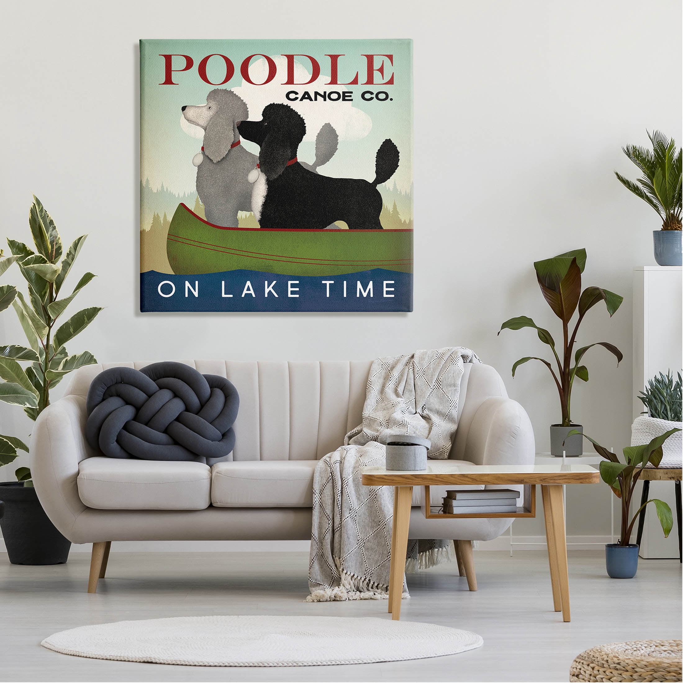 Stupell Industries Lake Time Canoe Poodles Graphic Art Gallery Wrapped Canvas Print Wall Art, Design by Ryan Fowler