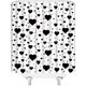 thumbnail image 3 of Cortina de ducha para caravana con diseño de corazón blanco y negro, ideal para San Valentín, para mujer y niña, con ganchos, tamaño pequeño, 91 cm de ancho x 182 cm de alto., 3 of 6