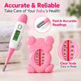 thumbnail image 5 of 13 in 1 Baby Grooming Kit with Thermometer, Bath Thermmometer, Brush, Comb, Nail Clipper & Nasal Aspirator, Portable Baby Care Set, Newborn Essentials Must Haves for Home & Travel, Pink, 5 of 9