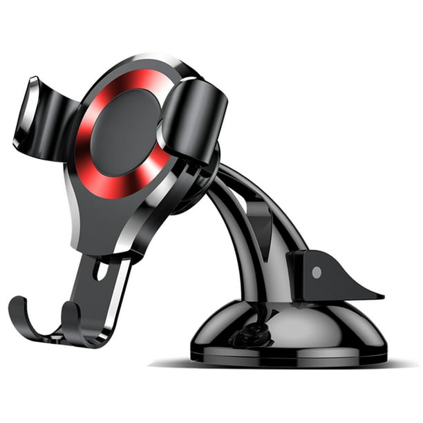 Seitruly Soporte de teléfono de rotación de 360 grados de gravedad para coche, soporte de succión universal para teléfonos móviles, soporte de Videojuegos y accesorios Negro y rojo