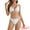 White, variant on Women's Ribbed Textured Halter Bikini Set Small Light Blue