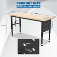 thumbnail image 2 of M optimized Adjustable Height Workbench, Rolling Garage Work Benches with Pegboard Hooks 4 Outlet 2 USB Ports, Heavy Duty Working Table on Wheels, 5 Heights, 2000LBS, 2 of 6