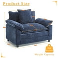 thumbnail image 7 of Oversized Comfy chair with Ottoman, Gexpusm 43.7" Modern Comfy Upholstered Armchair, Compact Reading Chair with Footrest for Living Room, Bedroom and Office,Dark Blue, 7 of 7