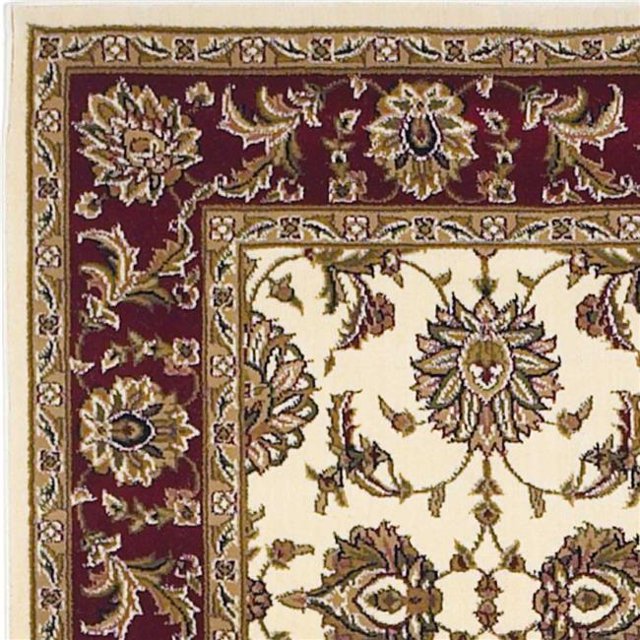 HomeRoots 352863 7 Pi 7 in. Octogonale Polypropylène Ivoire et Rouge Zone Tapis